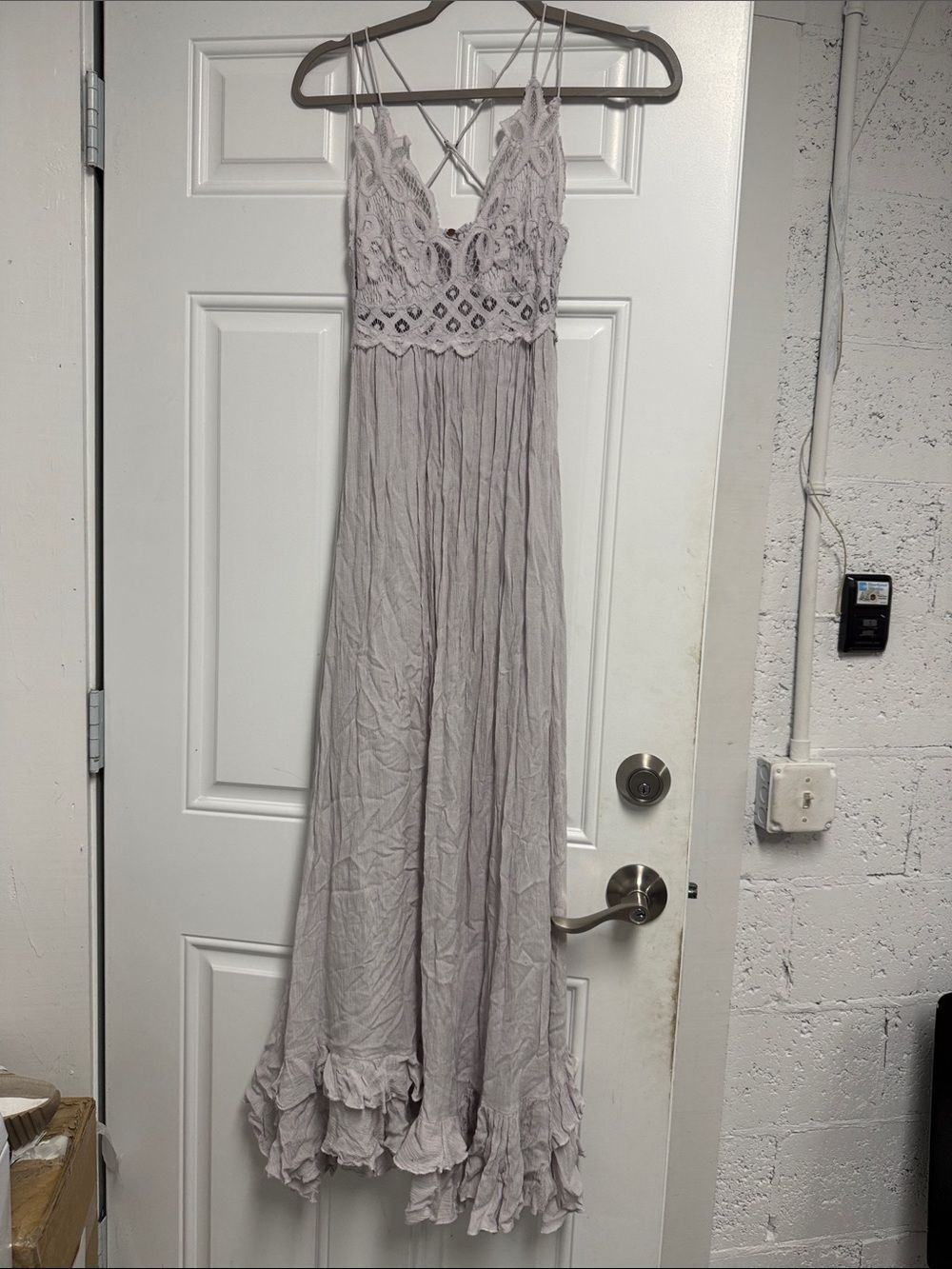 Lace Bodice Maxi Dress in Light Lilac Free People ONE - LIKE NEW Size Small